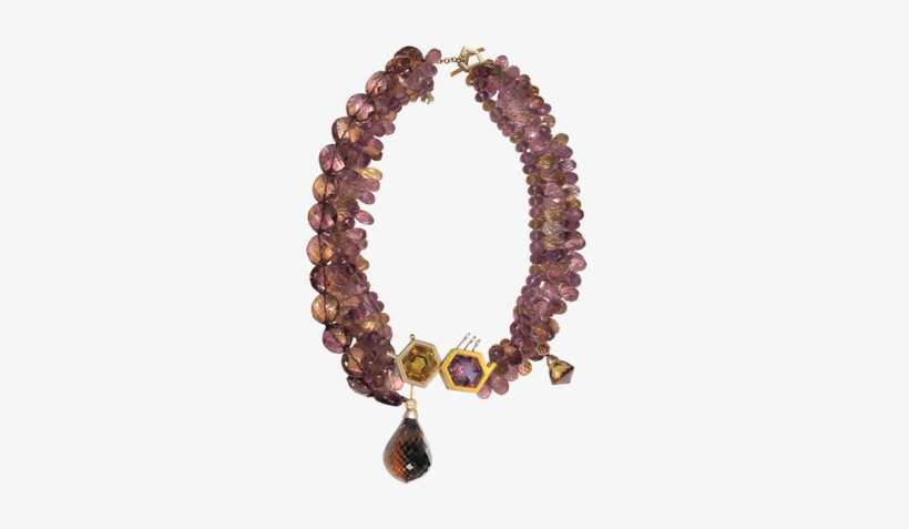 Ametrine And Diamond Necklace, transparent png
