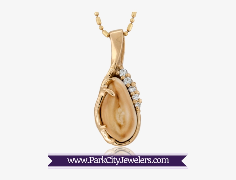Elk Tooth Ivory Diamond Necklace - Green Amethyst & Diamond Ring, transparent png