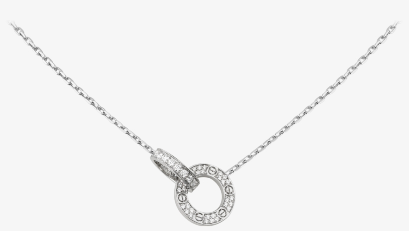 Love Necklace, Diamond-pavedwhite Gold, Diamonds - Cartier Interlocking With Diamond Necklace, transparent png