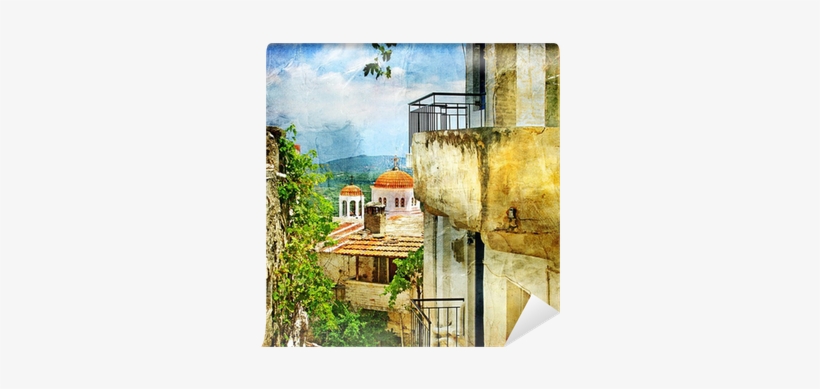 Greek Streets And Monastries-artwork In Painting Style - Art Print: Maugli-l's Greek Streets And Monasteries-artwork, transparent png
