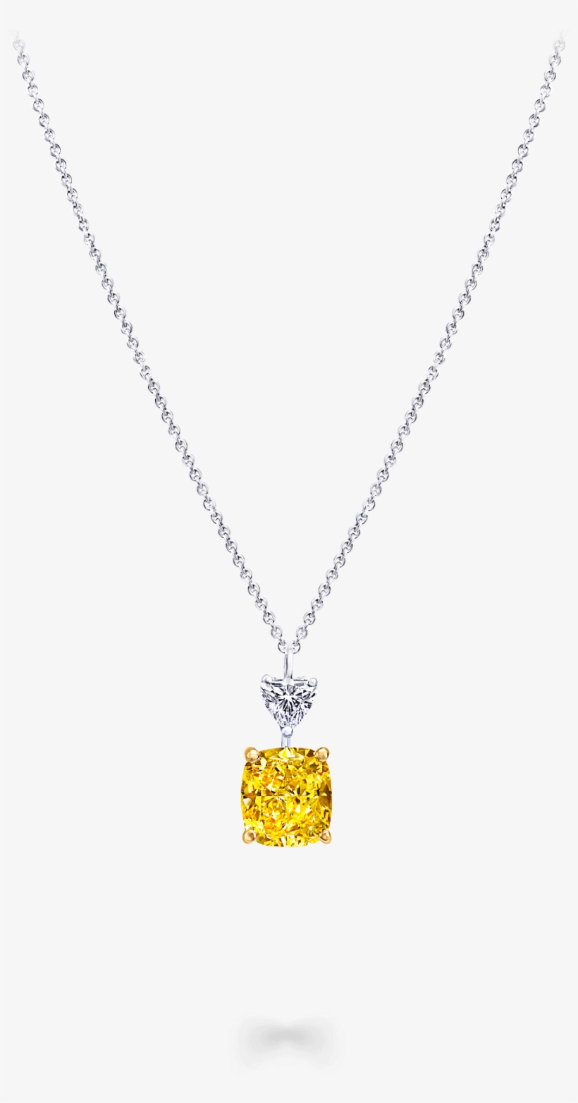 A Classic Graff Necklace Featuring A Cushion Cut Yellow - Locket, transparent png