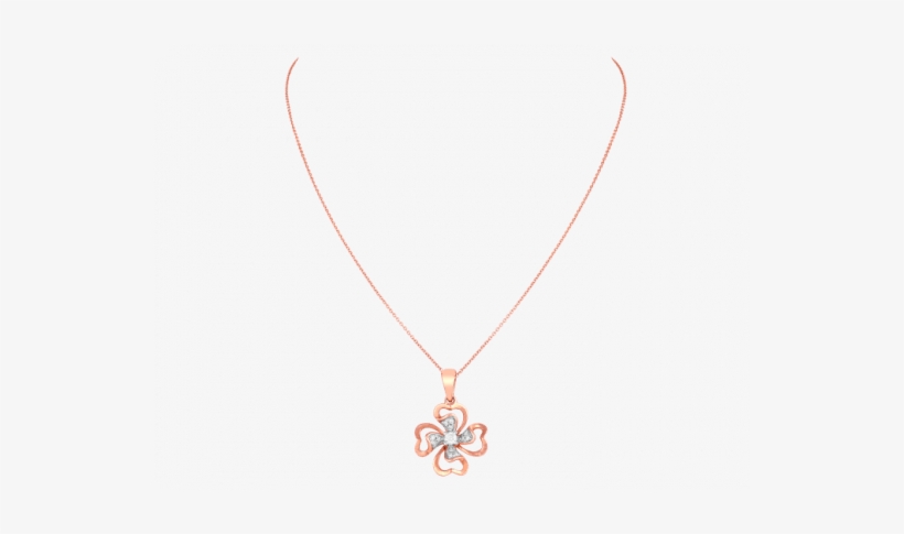 Floral Heart Gold And Diamond Necklace - Necklace, transparent png