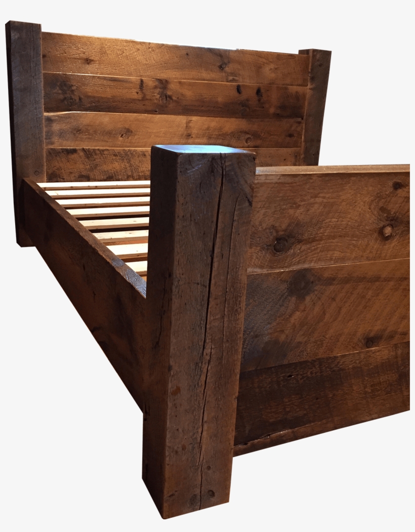 Chandos Reclaimed Barn Wood And Beam Platform Bed - Barn Beam Bed, transparent png