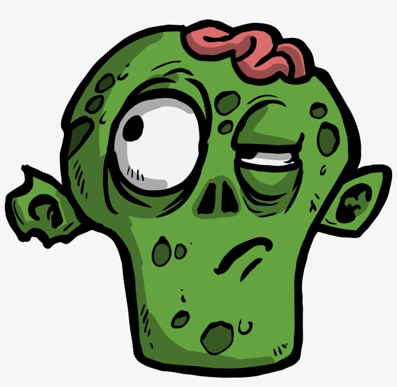 The Zombie Thinking - Cartoon Zombie Face Png, transparent png
