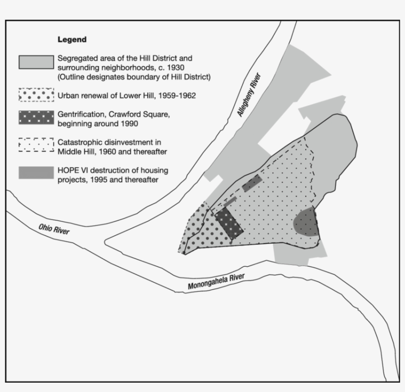Serial Displacement In Pittsburgh's Hill District - Diagram, transparent png