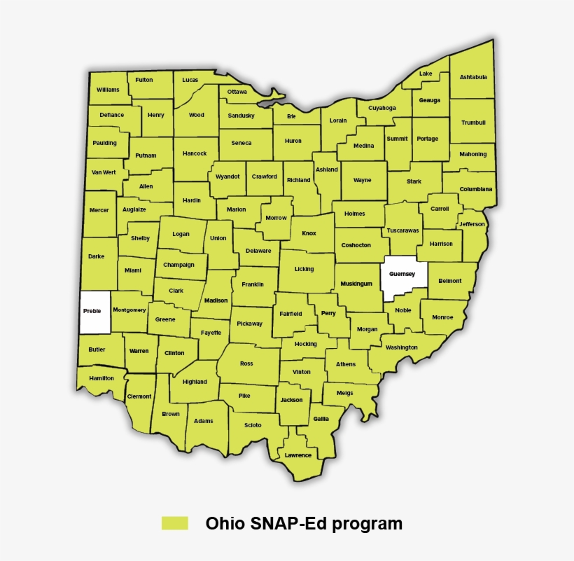 Ohio Snap-ed County Map - Ohio, transparent png