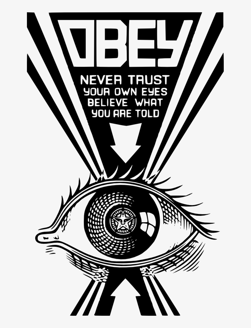 [o][s] "obey Eye" - Obey Poster In Black And White, transparent png