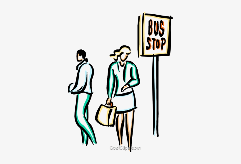 People Waiting At The Bus Stop - Waiting For Bus, transparent png