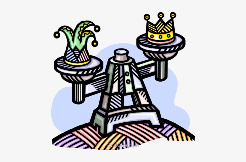 Crown And Jester Hat On A Scale Royalty Free Vector - King's Jackal Als Ebook Von Richard Harding-davis, transparent png