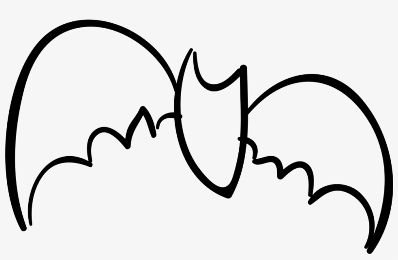 Halloween Flying Outlined Bat - Bat, transparent png