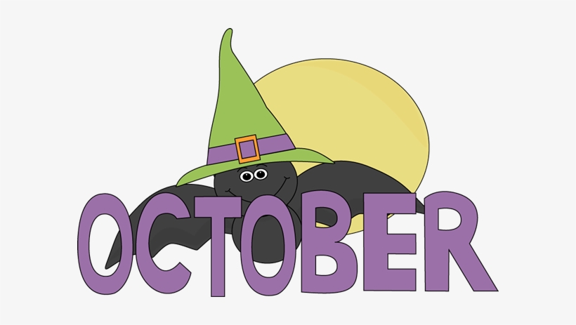 Month Of October Halloween Bat - October Month Clip Art, transparent png