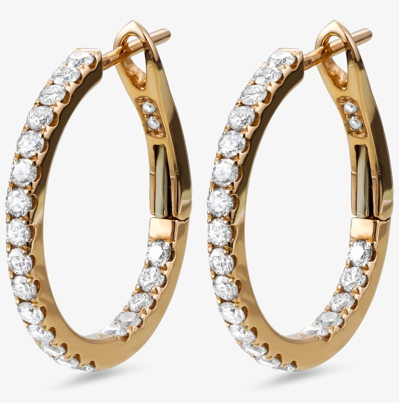 Diamond Earrings In 18k Rose Gold - Earring, transparent png