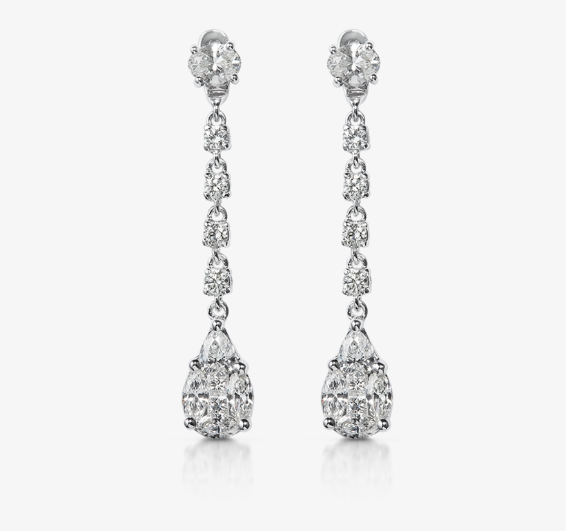 Earrings Removeable Stud & Pear Shape Illusion Diamond - Diamond Earrings Drop Round, transparent png
