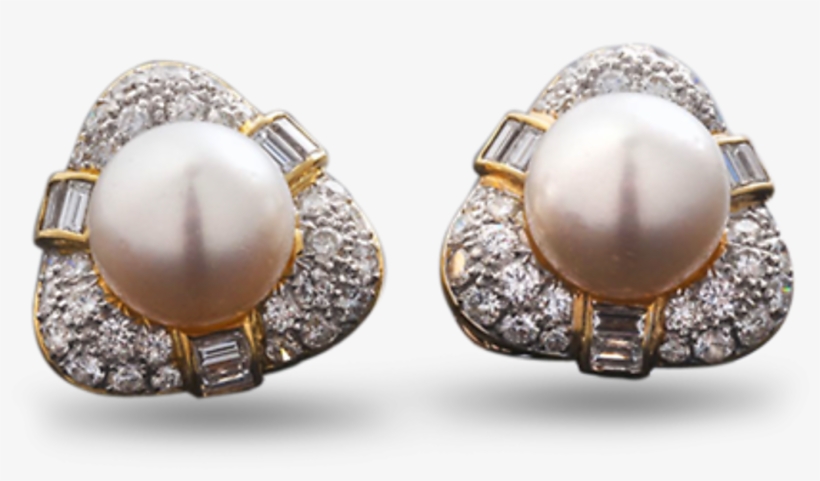 South Sea Pearl And Diamond Earrings - Jewellery, transparent png