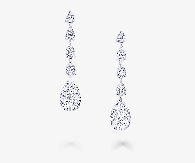 A Pair Of Graff Pear Shape Diamond Earrings - Earrings, transparent png