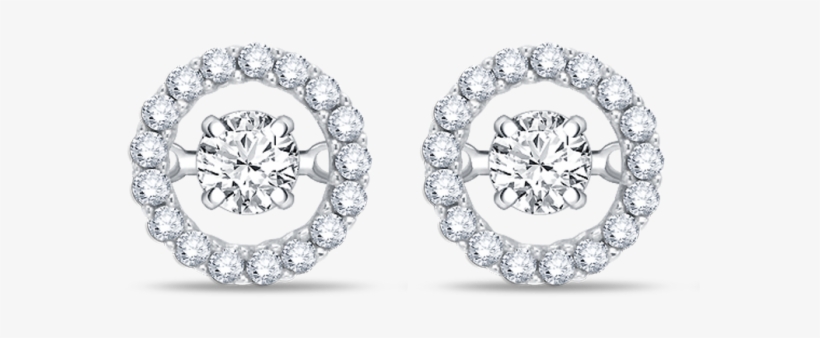 White 14 Karat Dancing Diamond Diamond Earrings With - 3/5 Carat T.w. Dancing Diamond 14kt White Gold Pendant, transparent png