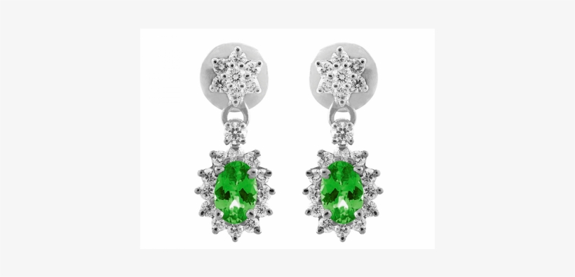 Emerald And Diamond Earring Set In 18k White Gold - Ruby, transparent png