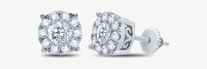 1-1/4cttw Diamond Round Cluster Earrings, transparent png