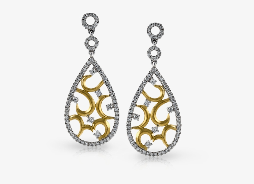 14k Gold Two-tone Diamond Earrings - Earrings, transparent png