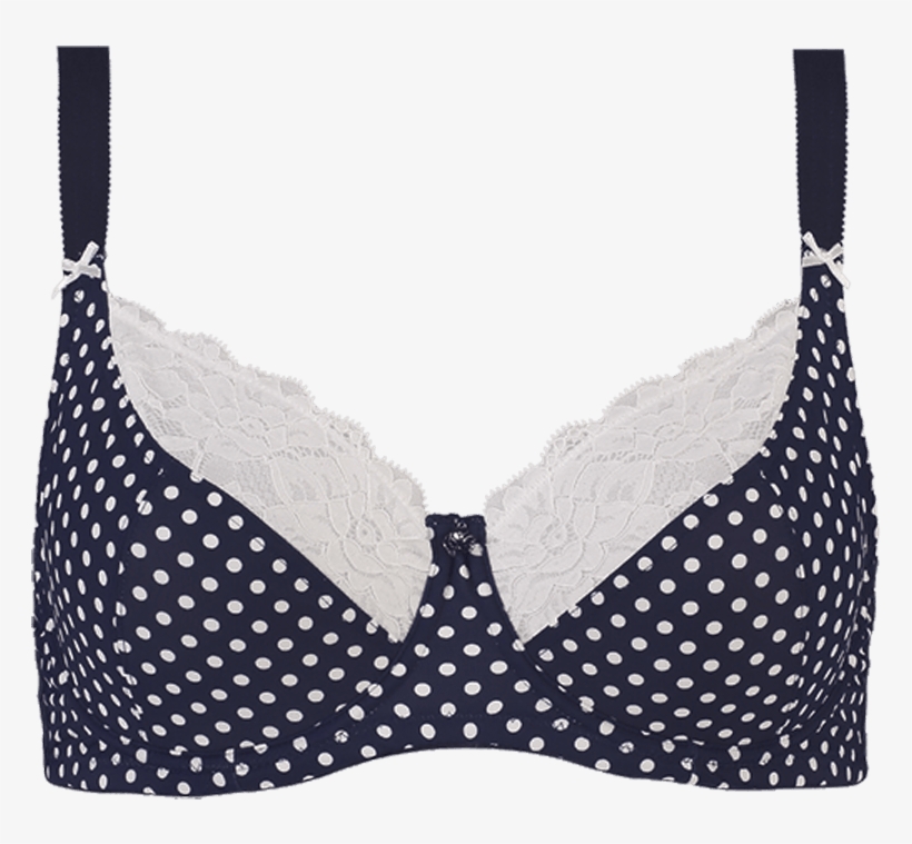Affordable Enhanced Support Spot Navy White Set Bra - Bra, transparent png