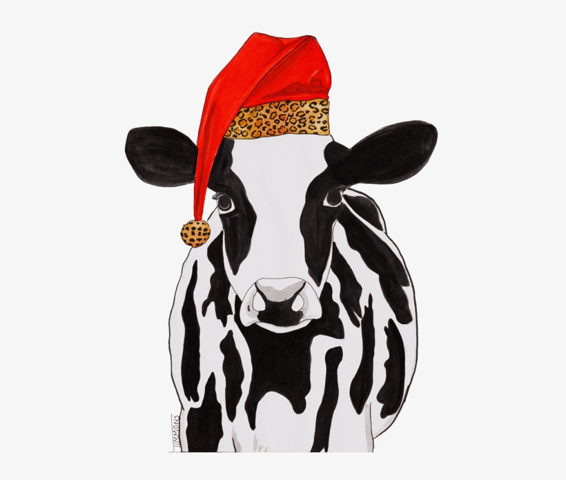 This Cow Is Styling For Christmas - Clip Art, transparent png