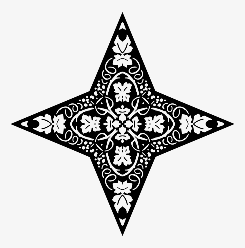 Star Polygons In Art And Culture Black And White Drawing - Triangle, transparent png