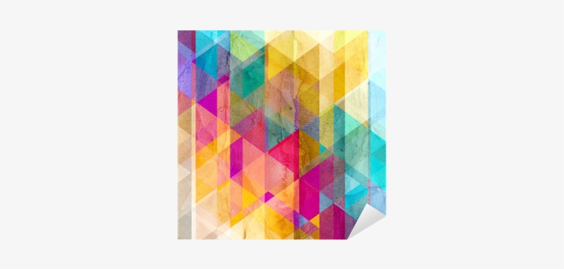 Watercolor Geometric Background With Triangles Sticker - Fondo Acuarela Geometrica, transparent png