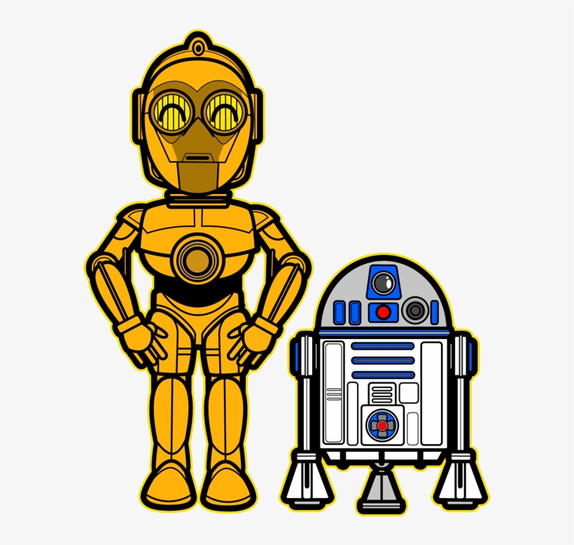 C3po & R2d2 - Star Wars Kawaii, transparent png