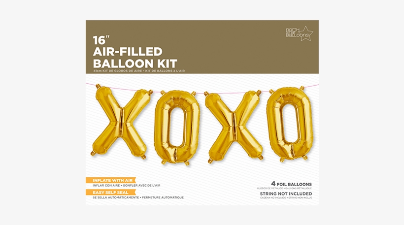 Gold Xoxo Balloon Kit - 13.5" Xoxo Balloon Kit - Silver By Northstar Balloons, transparent png