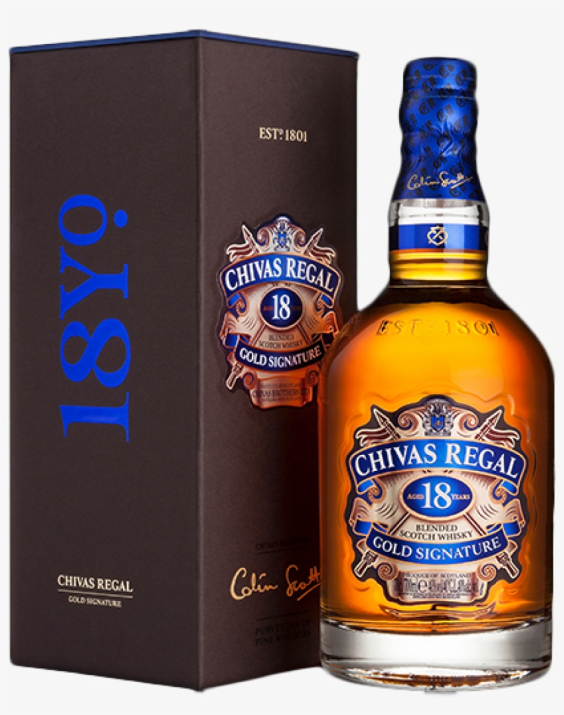 Chivas Regal 18 Jahre Gold Signature Blended Scotch, transparent png