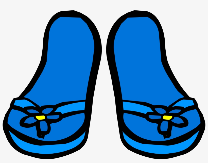 Blue Flower Sandals - Flip Flops Club Penguin, transparent png