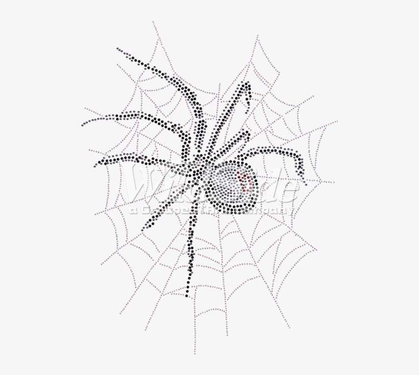 Spider In Web ”rhinestone, Rhinestud, Spider, Spider - Iron On Rhinestone Spider Web Transfers, transparent png