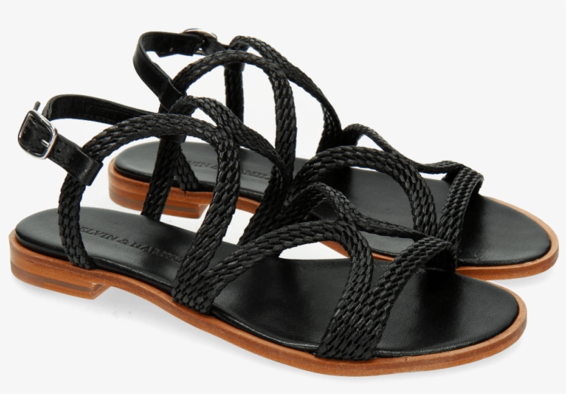 Sandals Sandra 28 Woven Mesh Black - Damen Sandaletten Melvin & Hamilton Damenschuh, transparent png