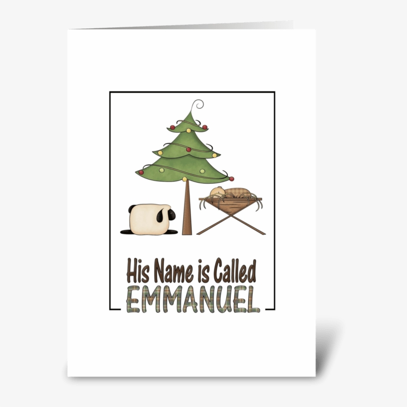 Christmas Emmanuel Baby Jesus In Manger Greeting Card - Christmas Emmanuel Baby Jesus In Manger W/ Lamb &, transparent png