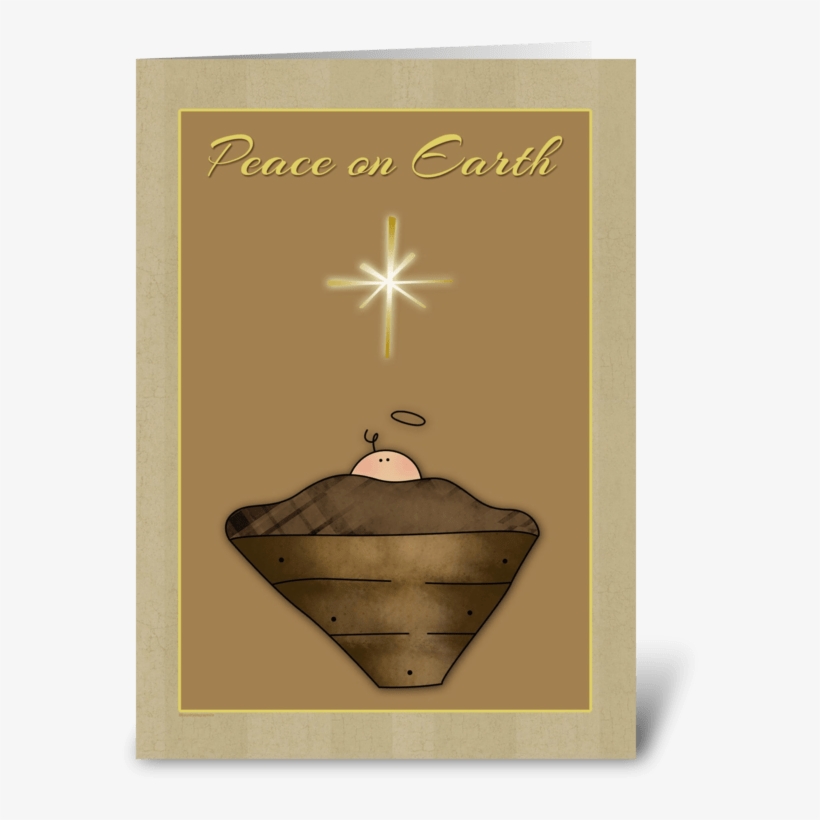 Baby Jesus, Manger, Peace On Earth Greeting Card - Greeting Card, transparent png