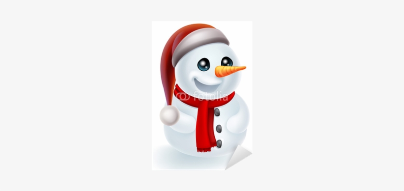 Vinilo Pixerstick Muñeco De Nieve De La Navidad En - Christmas Snowman In Elf Hat Greeting Card, transparent png