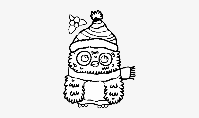 Dibujo De Búho De Navidad Para Colorear - Dibujos Para Colorear De Buhos Navideños, transparent png