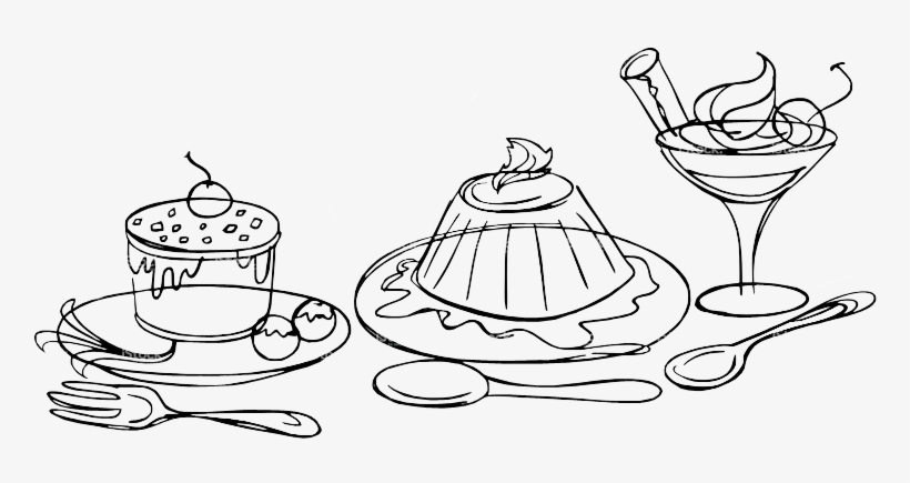 Dessertworx-quality - Dessert Line Drawing Png, transparent png