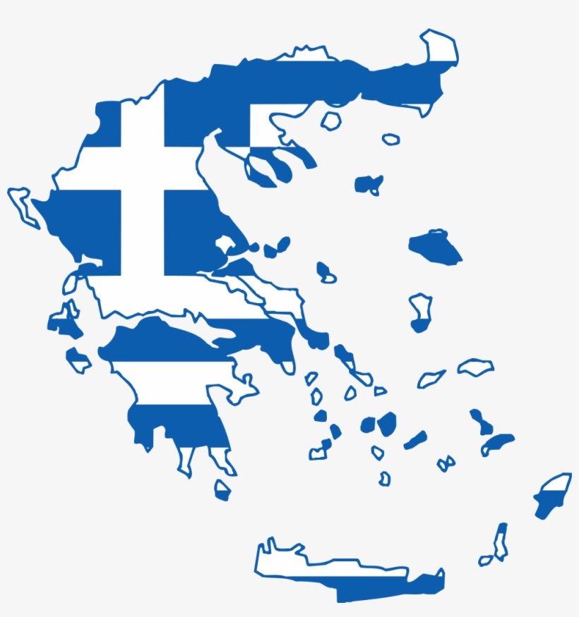 Map Of Greece In The Colors Of The Flag Of Greece - Greece Png, transparent png