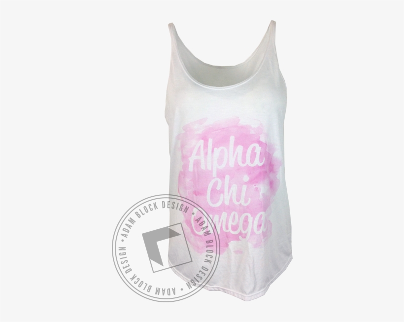 Alpha Chi Omega Pink Watercolor Tank By Adam Block - Zeta Fanny Pack, transparent png