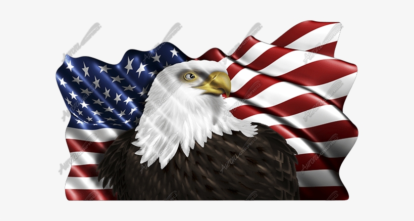 Waving American Flag Eagle - American Flag And Eagle Decal, transparent png