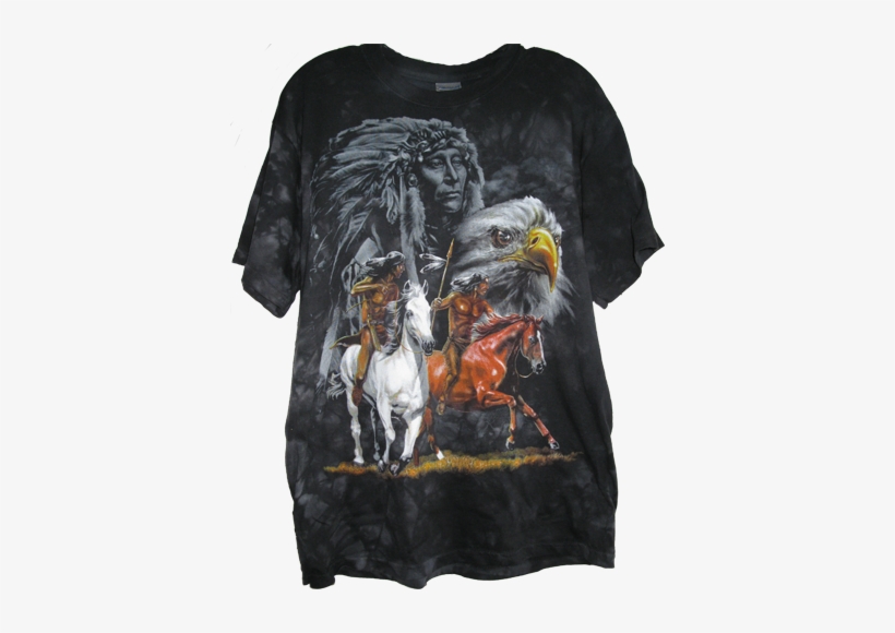 Black T Shirt W/native American Riders $13 - T-shirt, transparent png