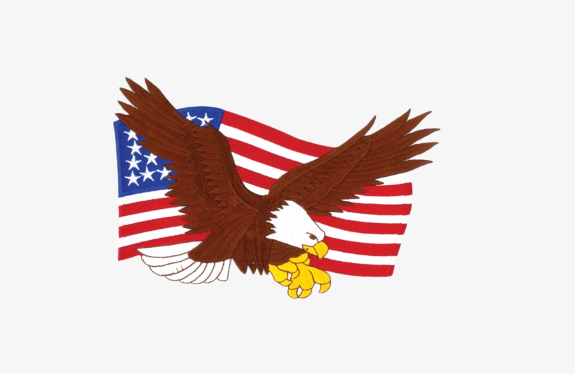 1233 Eagle American Flag Patch 9"w - Flag Patch, transparent png