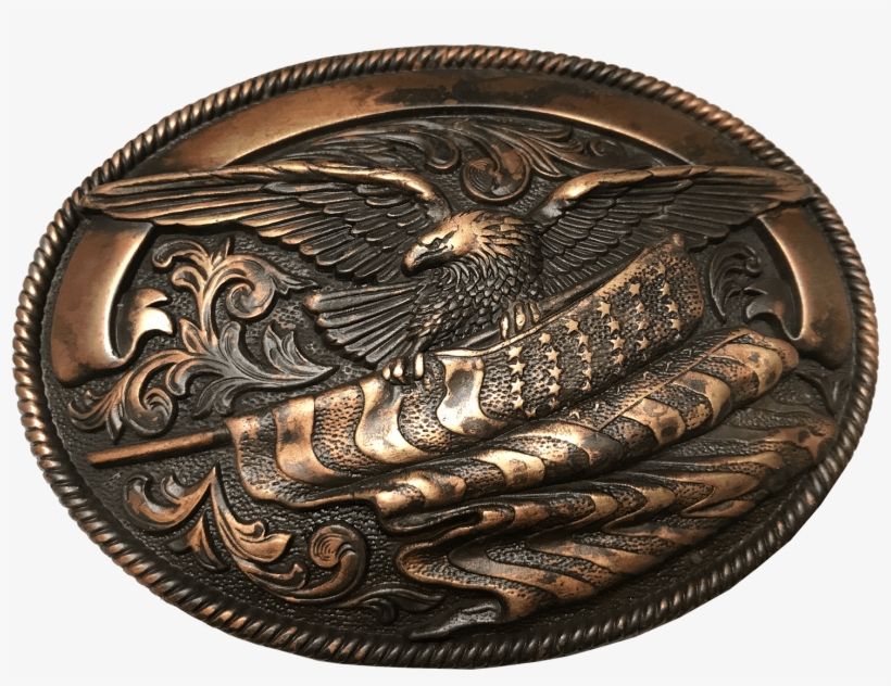 Nocona Oval Eagle Flag Buckle - Western Belts, transparent png