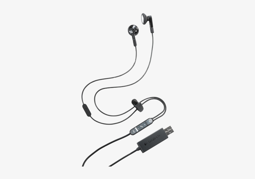 Logitech Usb Headphones - Logitech Bh320 Usb Stereo Earbuds - Headset, transparent png