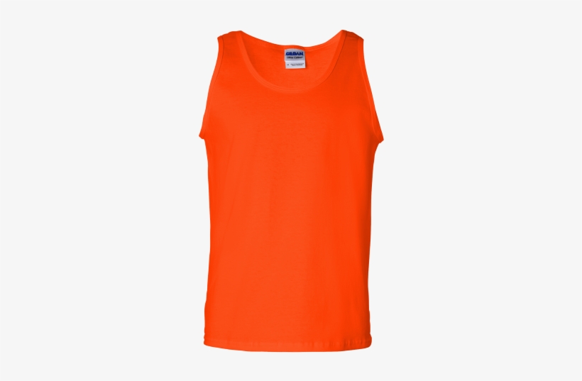 Gildan Ultra Cotton Tank Top Orange Tank Top Men 400x500 PNG Download PNGkit