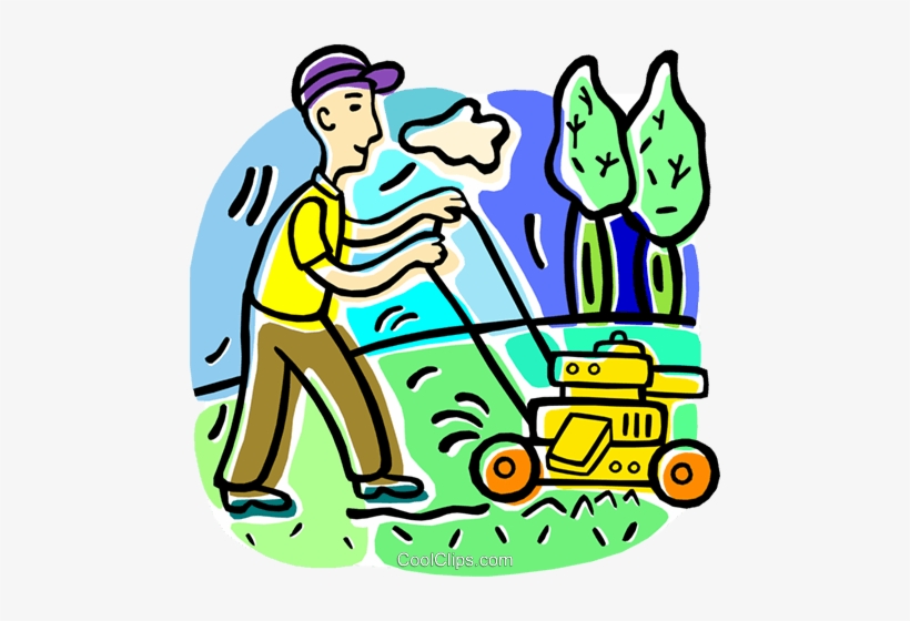 Cortar A Grama Livre De Direitos Vetores Clip Art Ilustração - Cutting The Lawn, transparent png