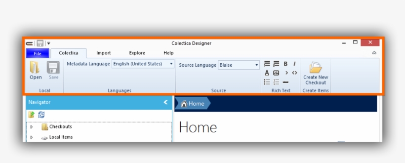 The Ribbon As It Appears In Colectica Designer - Colectica, transparent png