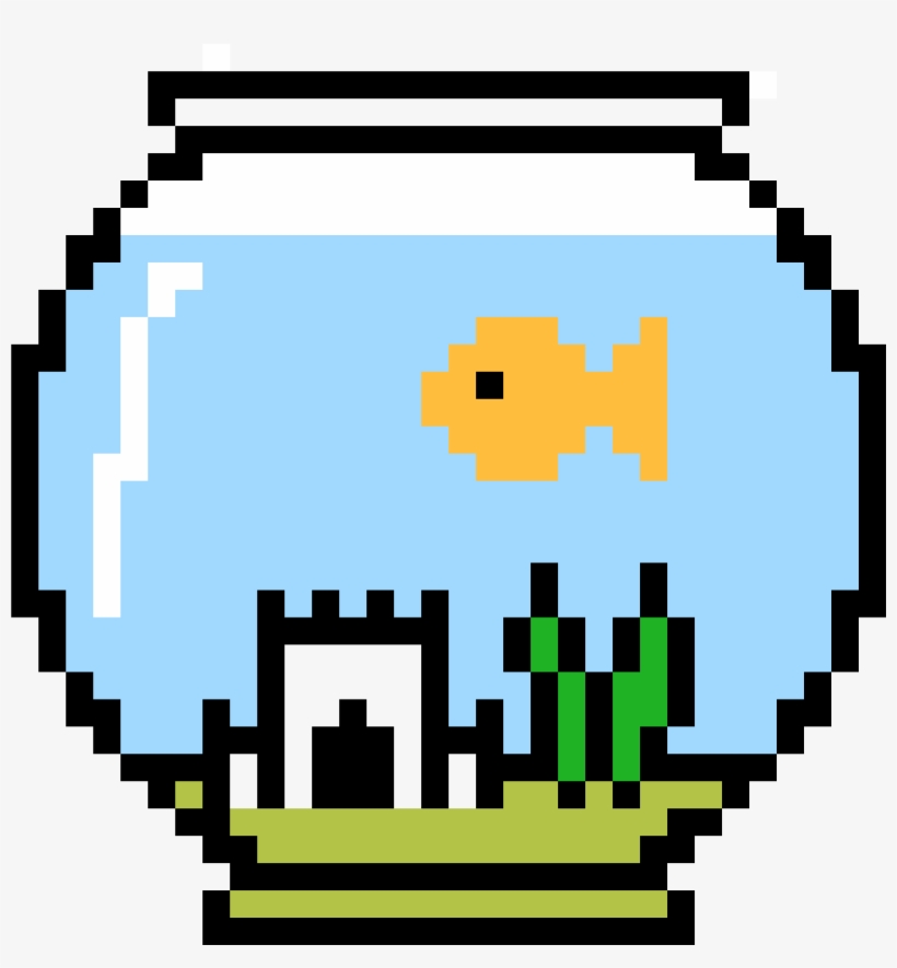 Fish Bowl With Larry Inside - Pesca Pixel Art, transparent png