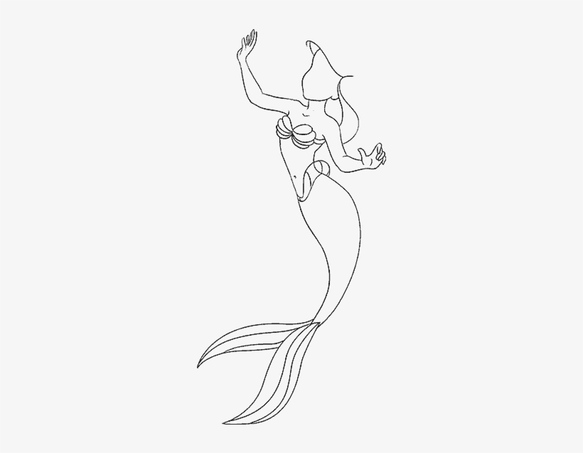 How To Draw Mermaid Ariel In A Few Easy Steps - Sketch, transparent png